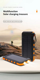 Brand-New 200000mAh Solar Power Bank Portable Large Capacity Charger Compatible with IOS Android USB-A and USB-C Fast Charging