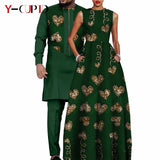 African Dresses for Matching Couple Outfits for Party Vestidos Y23C067