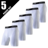 5/10 Piece Set Of Men's Solid Color Classic Long Underwear Quick Drying Youth Sports Comfortable Elastic Casual Boxer Shorts