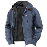 Men's Solid-Color Hooded Cotton Jacket