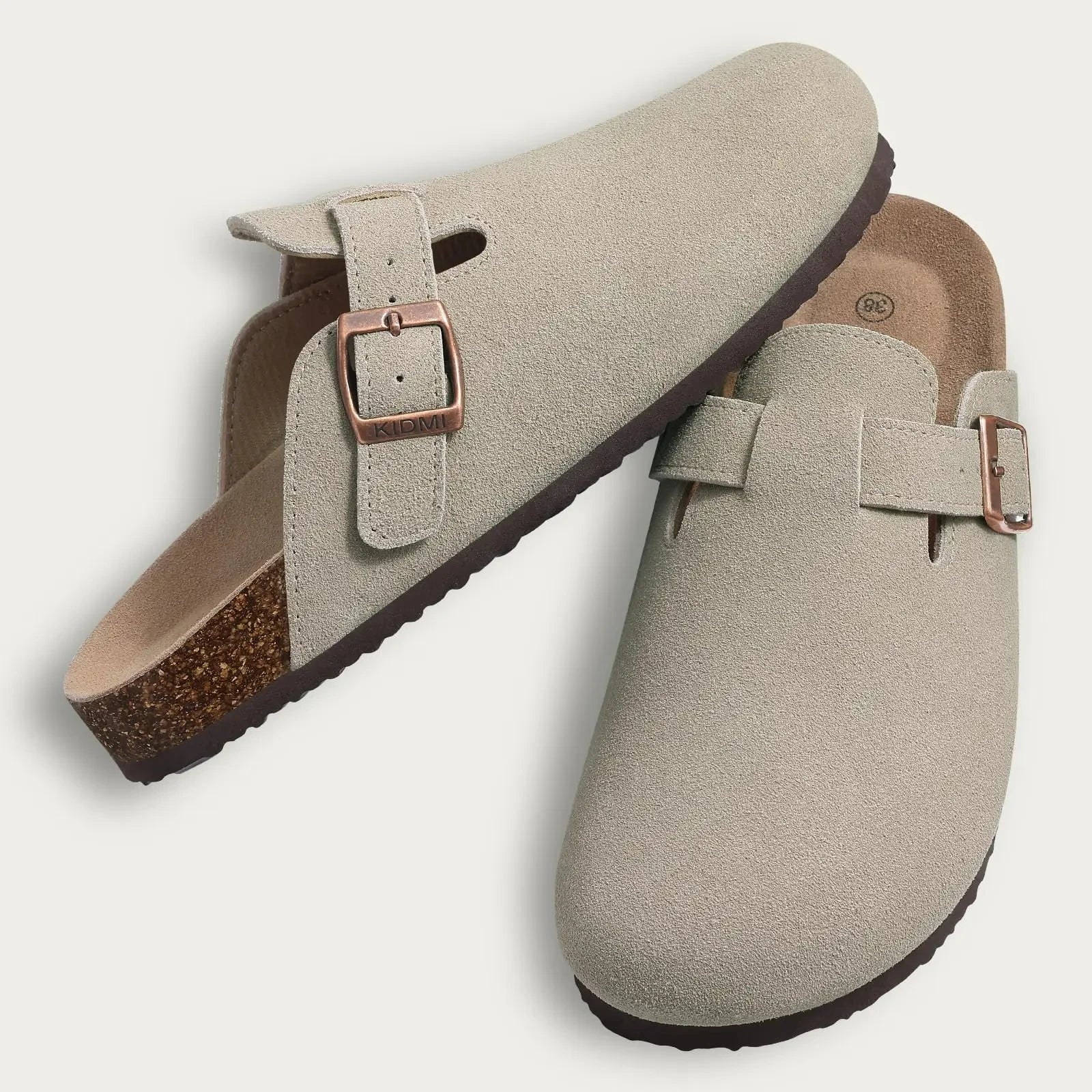 Soft Cork Crestar Genuine Suede Clogs for Women