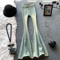 Gradient Color High Street Chic Flare Trousers