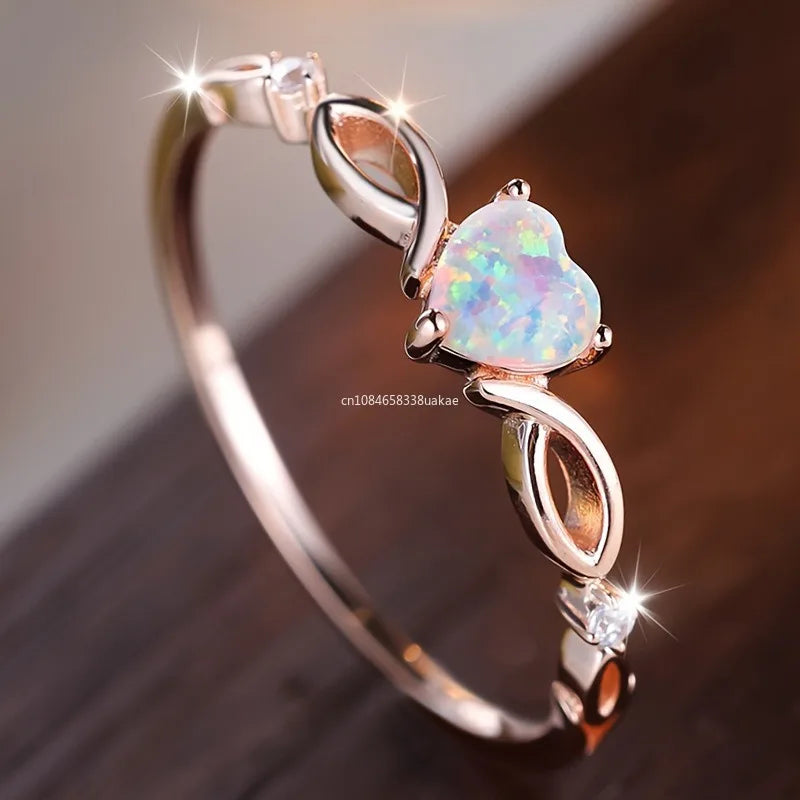 Fashion Love Zircon Ring with  Colorful Style Elegant