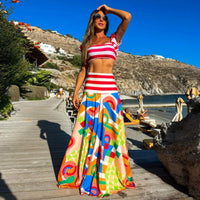 Women Geometry Printed Beach Cover Up