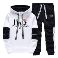 Mens Tracksuit Print Casual Sweatshirts Sweatpants 2 Pcs Set Autumn Winter Sportswear Suit Outdoors Sports Jogging Mens Clothing