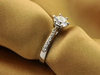 Women Six claw jewelry simple 70ct diamond ring