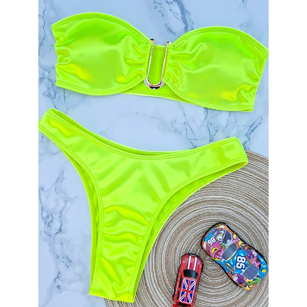 Push Up Monokini Bandeau Bikini Swimsuit