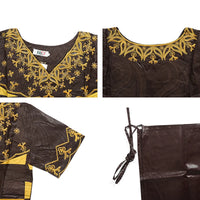 MD African Dresses For Women Embroidery 2PCS Tops Dresses Ankara Rich Robes Traditional Party Wedding Ramadan Church Clothes