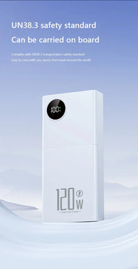 200000mAh 120W Power Bank Large Capacity Super Fast Charge Portable Power Bank With 4 Charging Cables LED Digital Display New