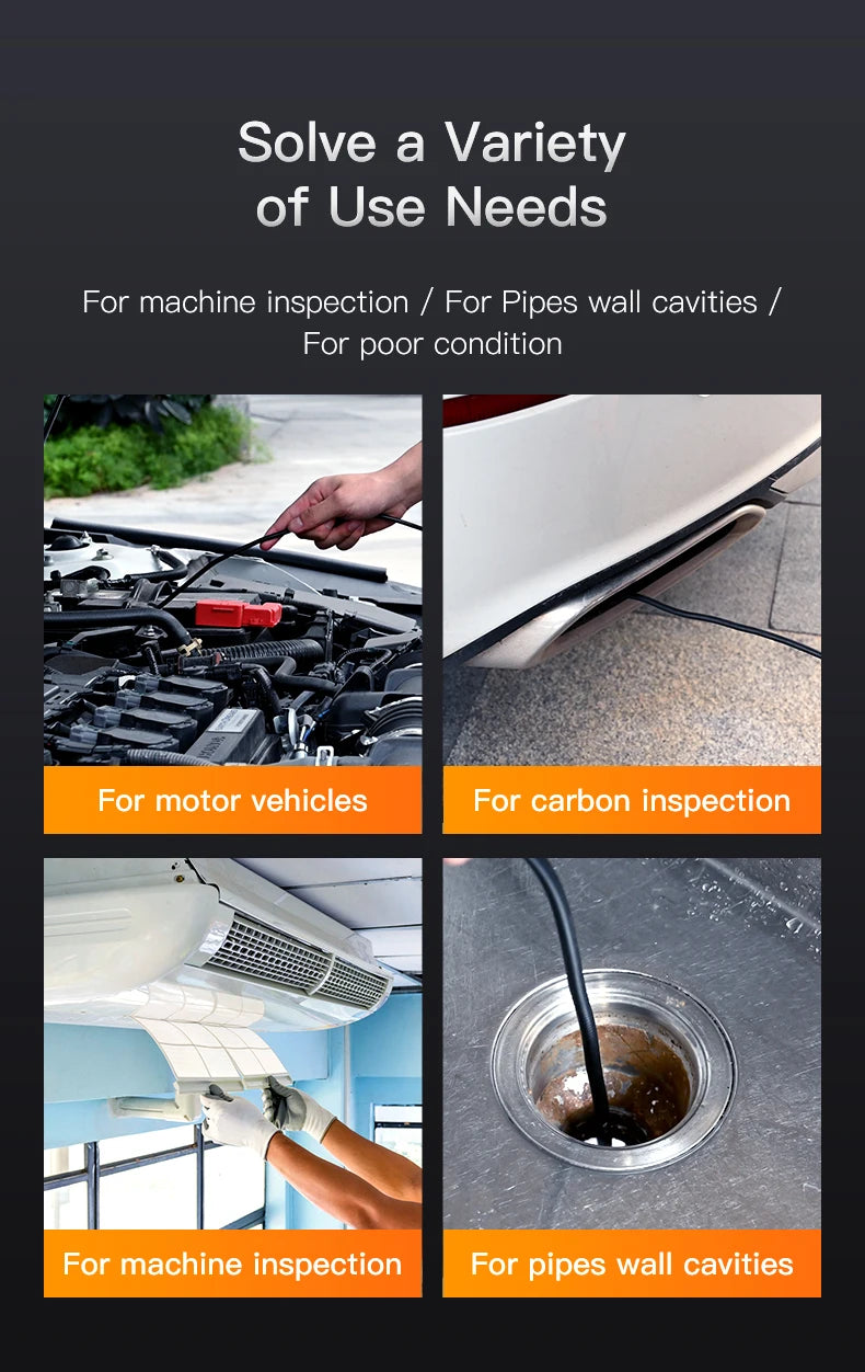 Industrial Endoscope Camera 4.3 "Single Dual Lens HD 1080P Car Inspection Borescope IP67 Waterproof Sewer Camera With LED