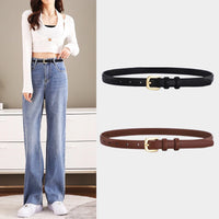 Women's PU Leather Belt with Metal Buckle Casual Simple Waist Strap for Jeans And Dresses Decorative Female Waistband Gift