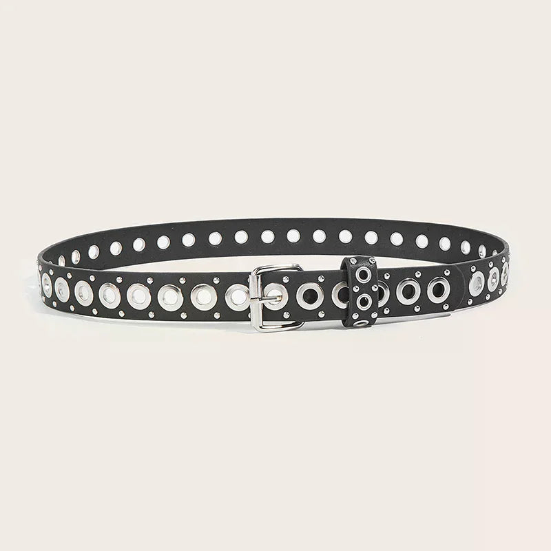 Women's Belt Fashionable Rivet Thin Belt Personalized Needle Buckle Belt Street Trend Punk HipHop Style Belt