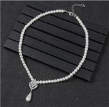 Personality flower Pearl Wedding Necklace Earring