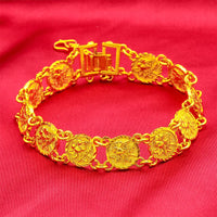 24K Gold Rose Bracelet AU999 Pure Gold 3D blooming rose design