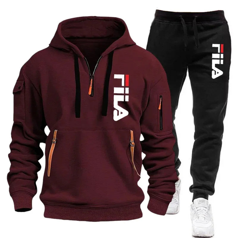 Casual Men's Hooded Sweatshirt and Pants