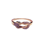 14K Rose Gold Inlaid Gemstone Rings For Women