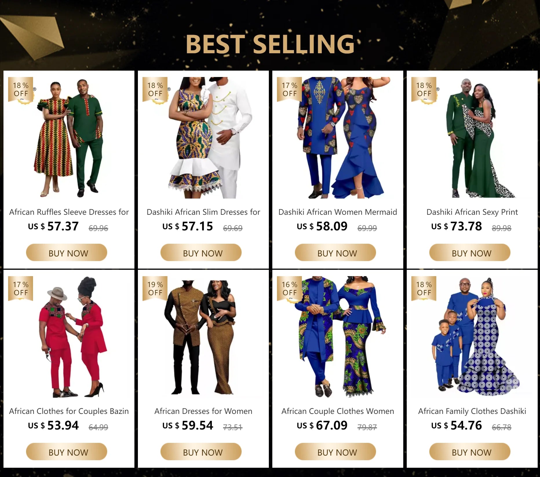 African couple to match outfits Sets - Y22C075