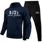 Mens Tracksuit Casual Printing Sweatshirt Sweatpants 2 Pcs Set Sports Jogging Mens Clothing Fashion Hoodies Sportswear Outfits