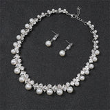 Personality flower Pearl Wedding Necklace Earring