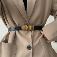 Fashion Female Elastic Belt Thin Waist Strap Circle Belt for Women Skirt Coat Sweater Leather Ladies Band Decoration Accessories