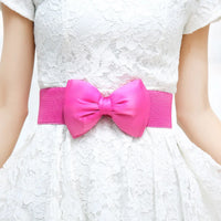 New Women Bowknot Cummerbunds Elastic Bow Wide Stretch Bukle Waistband Belt Fashion Girl Dress Accessories Waist Belts