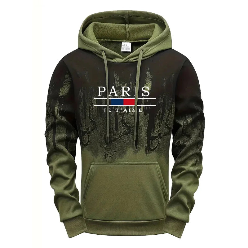 2025 New Mens Tracksuit Casual Printing Splash-ink Hooded Sweatshirts Daily Sports Jogging Mens Clothing Single Piece Tops Pants