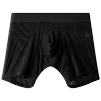 Fashion Ice Silk Underwear Long Leg Boxer Shorts For Man EUR Size Summer Thin Quick Dry Panties Lace Sexy Lengthen Underpants