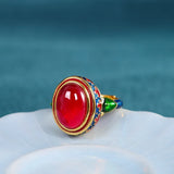 Original ancient gold craftsmanship natural carnelian rings