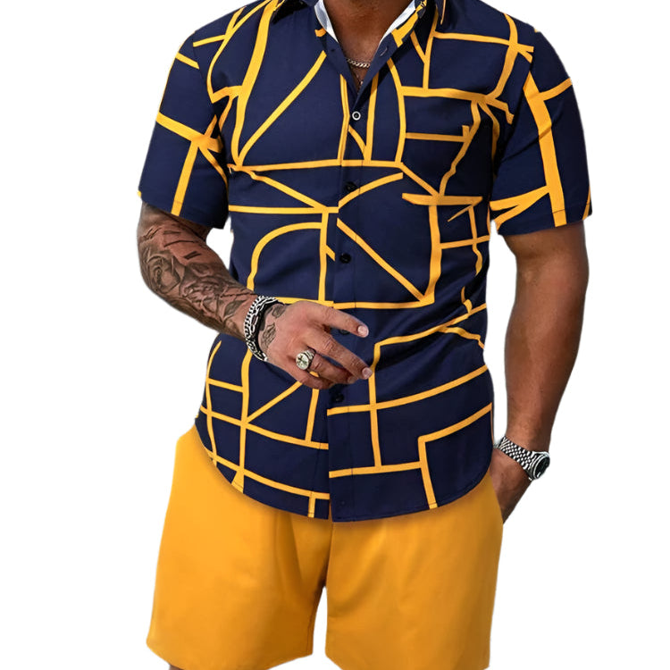 Men's Random Print Shorts Set