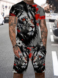 Cool The Lion King Print T-Shirt and Drawstring Set