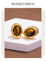 18K Gold Plated Stainless Steel with Gemstone