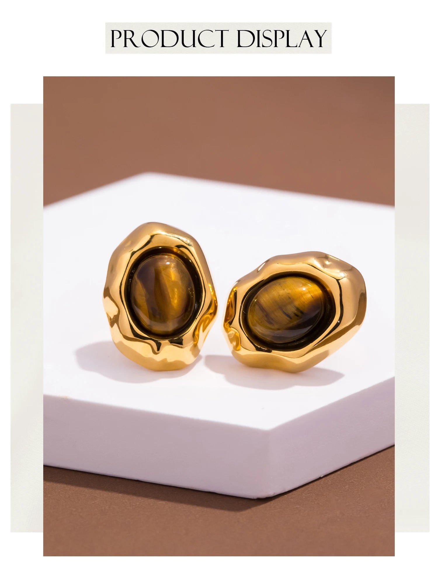 18K Gold Plated Stainless Steel with Gemstone