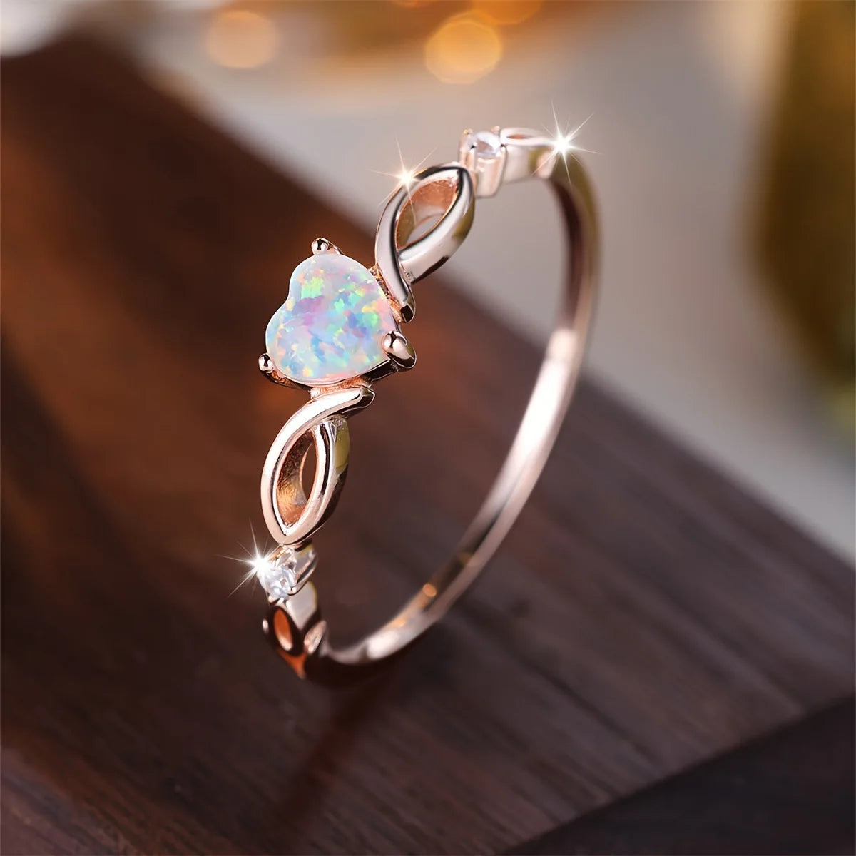 Fashion Love Zircon Ring with  Colorful Style Elegant