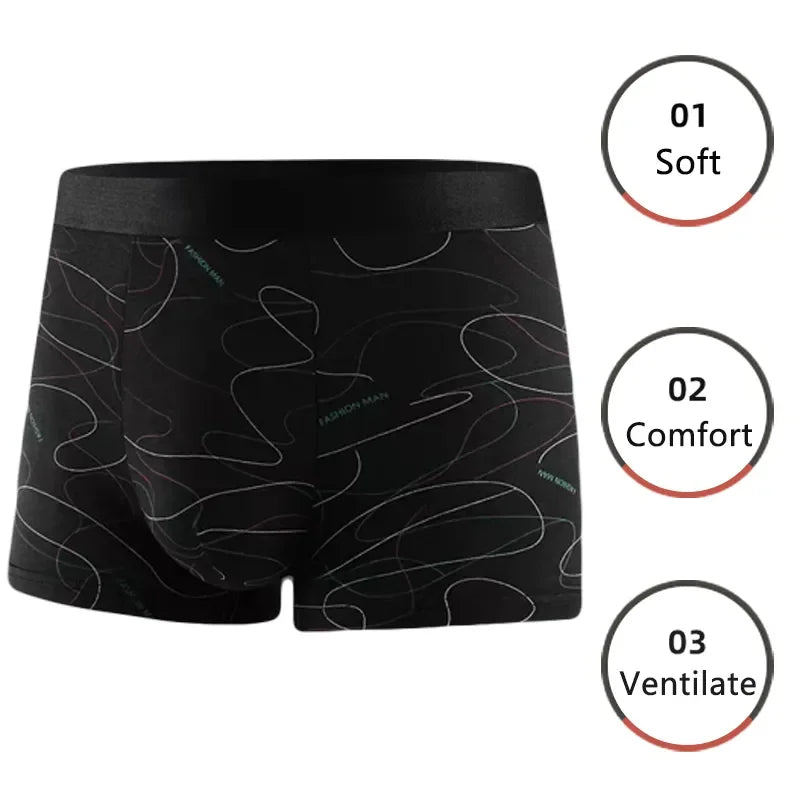 3 Pieces Men Boxers Breathable  Sports Fitness