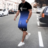 Short Sleeved T-Shirt+Shorts Men's Jogging Set
