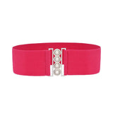 Women’s Elastic Cinch Belt  Fashion Stretch Waist Band Clasp Buckle New Stretchy Retro Wide Waist Cinch Belt Waistband