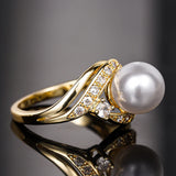 Huitan Gold Color Women Wedding Rings