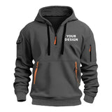 Men's Sports Zipper Arm Pocket Loose Casual Sweatshirt