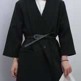 Thin Knotted Belts for Women Belt Lady Waist Band Soft Leather Waist Belt Solid Color Strap Dress Coat  Accessories Luxury