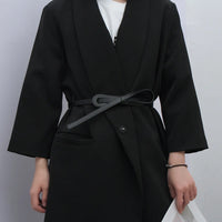 Thin Knotted Belts for Women Belt Lady Waist Band Soft Leather Waist Belt Solid Color Strap Dress Coat  Accessories Luxury