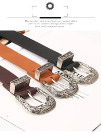 Women's Adjustable Boho Wetern Belt Fashion Jeans Women's Round Buckle Cinturones Para Mujer Ceinture Femme Belt
