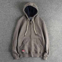 Cardigan Men's Casual Pure Color Zipper Hoodie