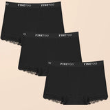 3Pcs Women's Lace Panties Cotton boxer briefs Seamless Sports Boxers Underwear Female Briefs Lingerie Intimate Underpant S-XXL