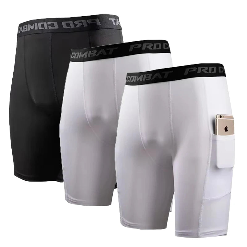 3-piece set of men's boxer shorts M-XXL quick drying black and white sports underwear, sweat absorbing, breathable and fitness