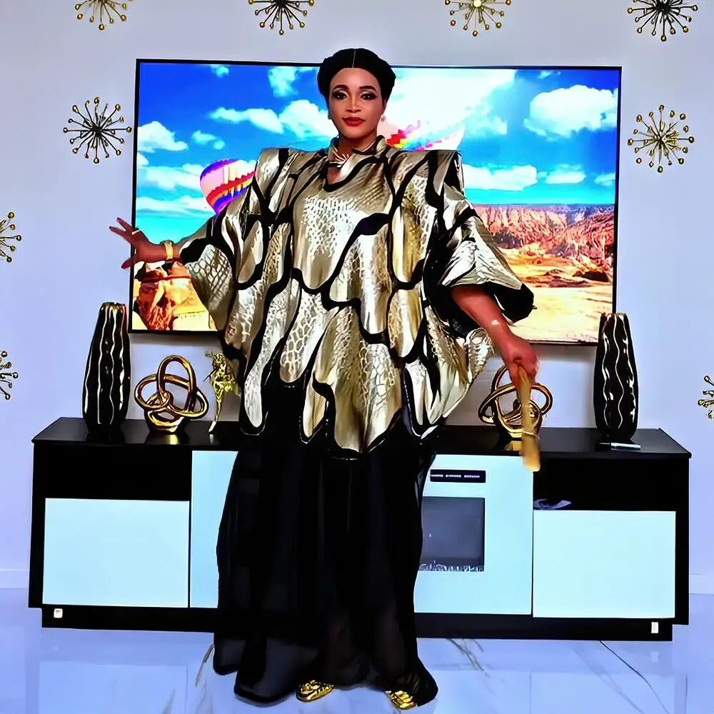 Fashion african dresses for women elegant luxury turkey woman dresses Two-piece set african dress woman