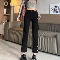 High Waist Fitted Vintage Chic Denim Pants