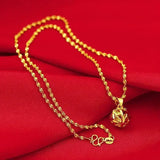 24K REAL gold necklace women's real gold