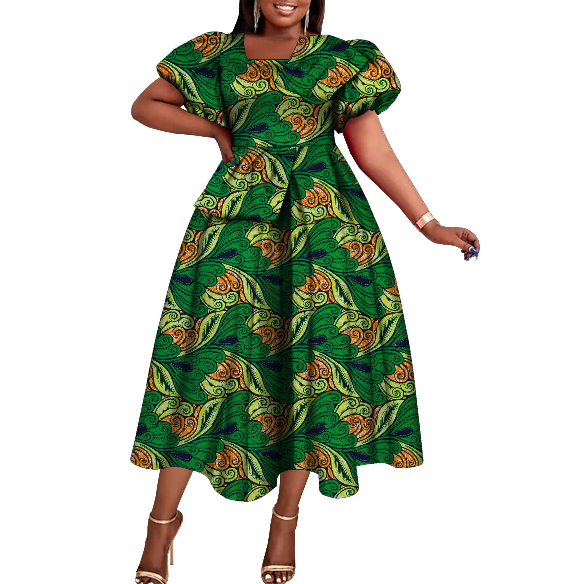 African female Short Sleeve Dresses Dashiki Party Clothes for Women WY10485
