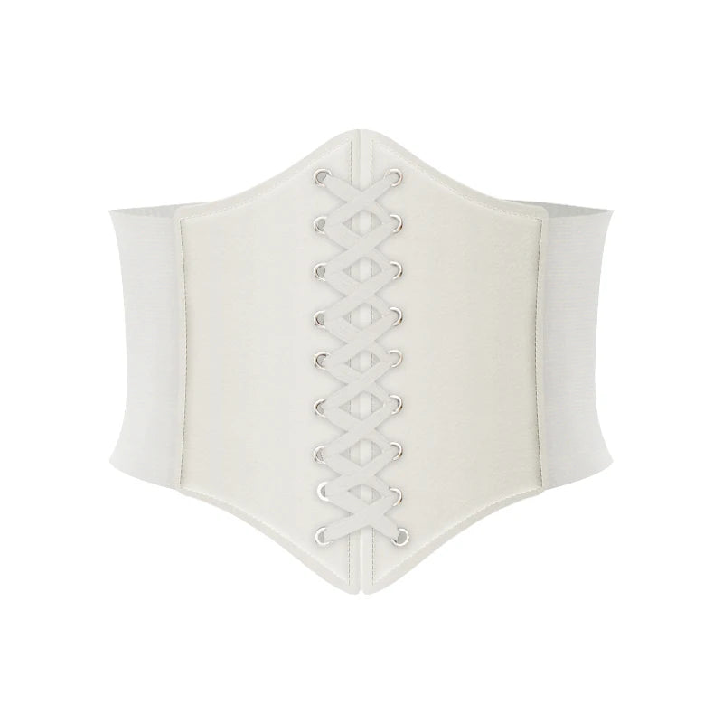 Women Vintage Ultra Wide Belt Female Shaping Girdle Pu Leather High Waist Belt Clothing Accesoories for Shirt Dresses Waist Belt