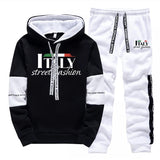 Mens Tracksuit Print Casual Sweatshirts Sweatpants 2 Pcs Set Autumn Winter Sportswear Suit Outdoors Sports Jogging Mens Clothing